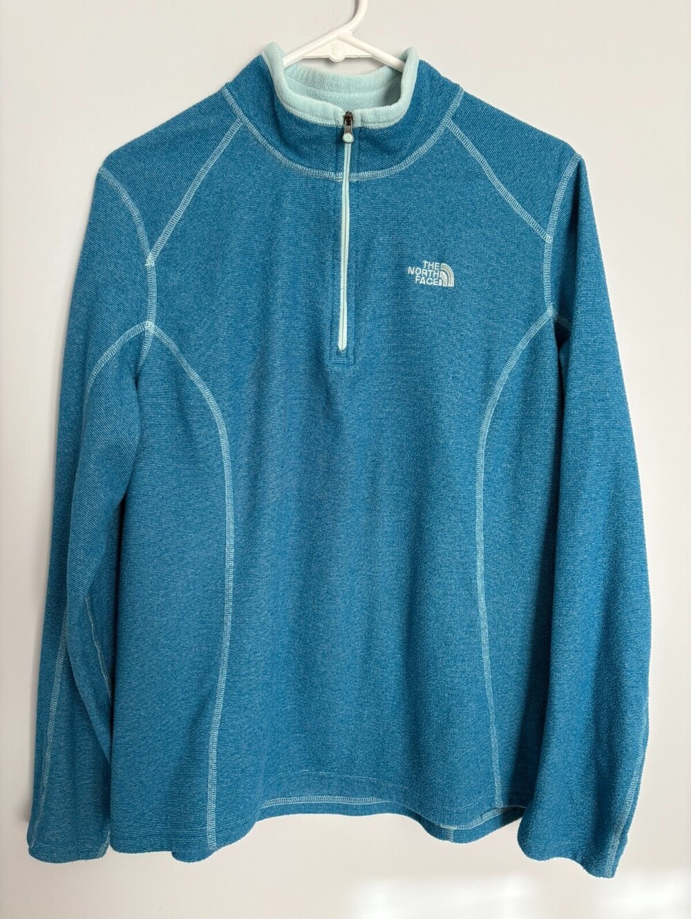 The North Face Polartec Womens XL Fleece 1/4 Zip Pullover Teal Blue